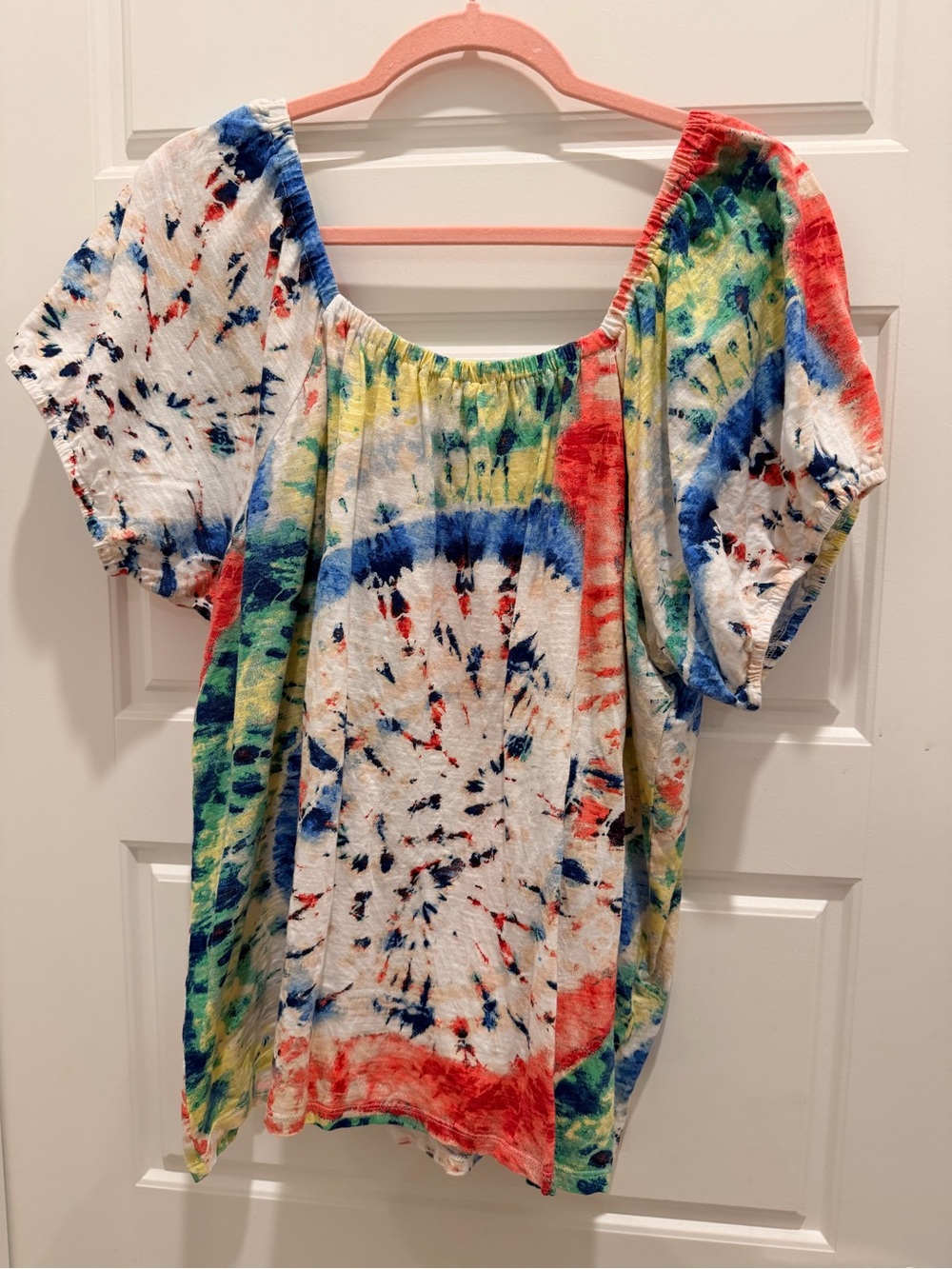 Style & Co. Boho Tie-Dye Scoop Neck Women's Top - Multicolor Size 2X